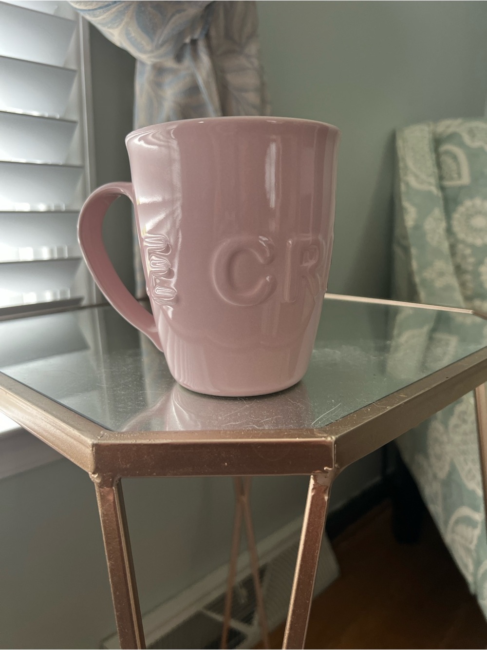 Le Creuset Pink Embossed Ceramic Mug